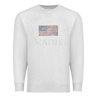 Oatmeal Heather Bar Harbor Maine USA American Flag Established ME Vintage Premium Sweatshirt - PixelWave