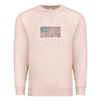Pale Pink Bar Harbor Maine USA American Flag Established ME Vintage Premium Sweatshirt - PixelWave