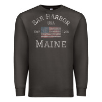 Smoke Bar Harbor Maine USA American Flag Established ME Vintage Premium Sweatshirt - PixelWave
