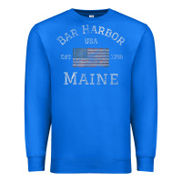 True Royal Bar Harbor Maine USA American Flag Established ME Vintage Premium Sweatshirt - PixelWave