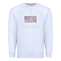 White Bar Harbor Maine USA American Flag Established ME Vintage Premium Sweatshirt - PixelWave