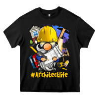 Black Architect life gnome Heavy Core Tee - BarkalooDesign