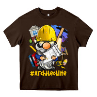 Chocolate Brown Architect life gnome Heavy Core Tee - BarkalooDesign
