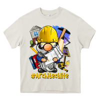 Cream Architect life gnome Heavy Core Tee - BarkalooDesign
