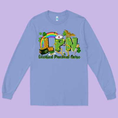 Lpn Licensed Practical Nurse St. Patrick's Day Long Sleeve Tee Designed By Cowgirlartshop