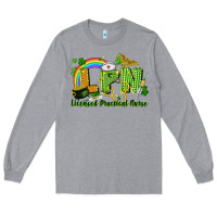 Heather Grey LPN Licensed Practical Nurse St. Patrick's Day Long Sleeve Tee - CowGirlArtShop