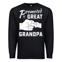 Black Promoted to Great Grandpa Premium Sweatshirt - PixelWave