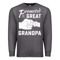 Charcoal Heather Promoted to Great Grandpa Premium Sweatshirt - PixelWave