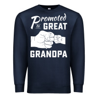 Navy Promoted to Great Grandpa Premium Sweatshirt - PixelWave