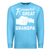 Ocean Blue Promoted to Great Grandpa Premium Sweatshirt - PixelWave