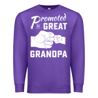 Purple Promoted to Great Grandpa Premium Sweatshirt - PixelWave