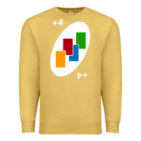 Antique Gold Uno Card Game Draw Four Premium Sweatshirt - PixelWave