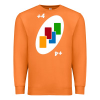 Carrot Uno Card Game Draw Four Premium Sweatshirt - PixelWave