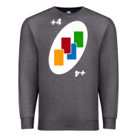 Charcoal Heather Uno Card Game Draw Four Premium Sweatshirt - PixelWave