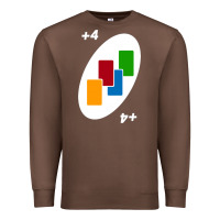 Chestnut Uno Card Game Draw Four Premium Sweatshirt - PixelWave