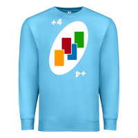 Ocean Blue Uno Card Game Draw Four Premium Sweatshirt - PixelWave