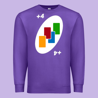 Uno Card Game Draw Four Premium Sweatshirt Designed By Pixelwave