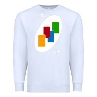 White Uno Card Game Draw Four Premium Sweatshirt - PixelWave