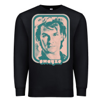 Black patrick swayze retro 80s fan aesthetic design Premium Sweatshirt - PixelWave