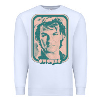 White patrick swayze retro 80s fan aesthetic design Premium Sweatshirt - PixelWave