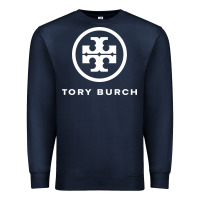 Navy white burch tory Premium Sweatshirt - PixelWave