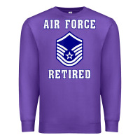 Purple military master sergeant air force retired t shirt Premium Sweatshirt - PixelWave