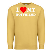 Antique Gold I Love My Boyfriend T-Shirt Premium Sweatshirt - PixelWave