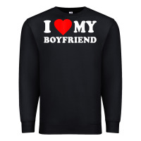 Black I Love My Boyfriend T-Shirt Premium Sweatshirt - PixelWave