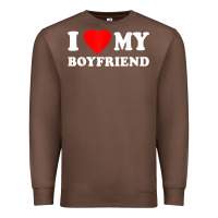 Chestnut I Love My Boyfriend T-Shirt Premium Sweatshirt - PixelWave