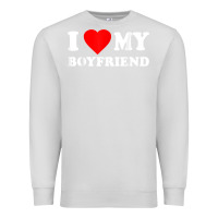 Dove Grey I Love My Boyfriend T-Shirt Premium Sweatshirt - PixelWave