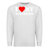 Oatmeal Heather I Love My Boyfriend T-Shirt Premium Sweatshirt - PixelWave