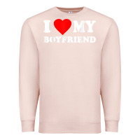 Pale Pink I Love My Boyfriend T-Shirt Premium Sweatshirt - PixelWave