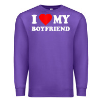 Purple I Love My Boyfriend T-Shirt Premium Sweatshirt - PixelWave
