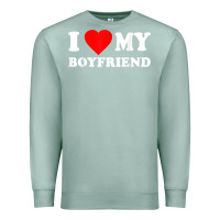 Seafoam I Love My Boyfriend T-Shirt Premium Sweatshirt - PixelWave