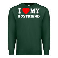 Sports Green I Love My Boyfriend T-Shirt Premium Sweatshirt - PixelWave