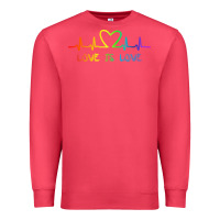 Cardinal LGBT Love Rainbow Heartbeat Premium Sweatshirt - PixelWave