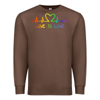 Chestnut LGBT Love Rainbow Heartbeat Premium Sweatshirt - PixelWave