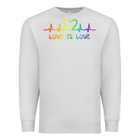Lgbt Love Rainbow Heartbeat Premium Sweatshirt | Teevron