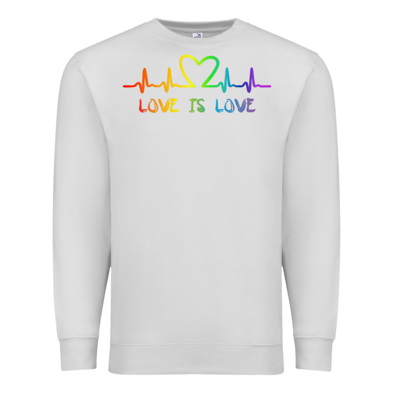 Lgbt Love Rainbow Heartbeat Premium Sweatshirt by PixelWave | Teevron
