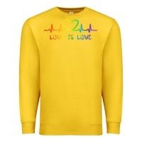 Lemon LGBT Love Rainbow Heartbeat Premium Sweatshirt - PixelWave