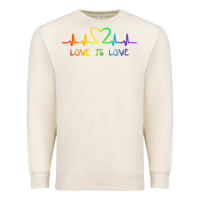 Sandshell LGBT Love Rainbow Heartbeat Premium Sweatshirt - PixelWave