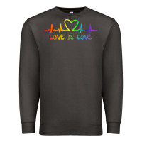 Smoke LGBT Love Rainbow Heartbeat Premium Sweatshirt - PixelWave