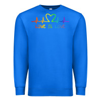 True Royal LGBT Love Rainbow Heartbeat Premium Sweatshirt - PixelWave