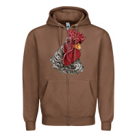 Chestnut dominique rooster head Zipper Hoodie - LillyAllenDesigns