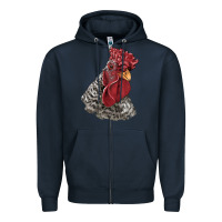 Navy dominique rooster head Zipper Hoodie - LillyAllenDesigns
