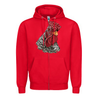 Red dominique rooster head Zipper Hoodie - LillyAllenDesigns