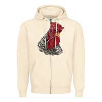 Sandshell dominique rooster head Zipper Hoodie - LillyAllenDesigns