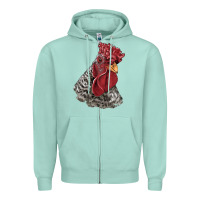 Seafoam dominique rooster head Zipper Hoodie - LillyAllenDesigns