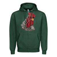 Sports Green dominique rooster head Zipper Hoodie - LillyAllenDesigns