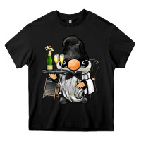 Black waiter gnome Heavy Core Tee - BarkalooDesign